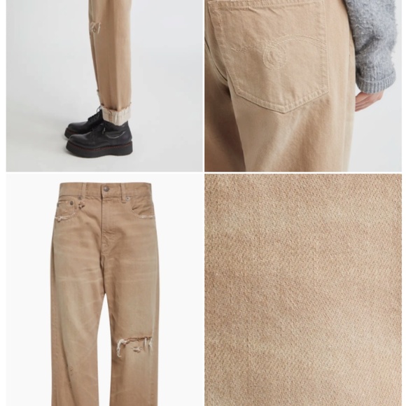 NWT R13 Distressed Boyfriend Jeans Sawdust 30 - Picture 4 of 15